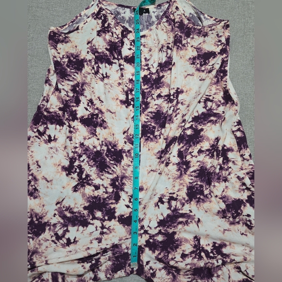 Tacera Purple Tie Dye Wide Leg Jumpsuit Sleeveless Boho Summer Palazzo Medium - Picture 10 of 14